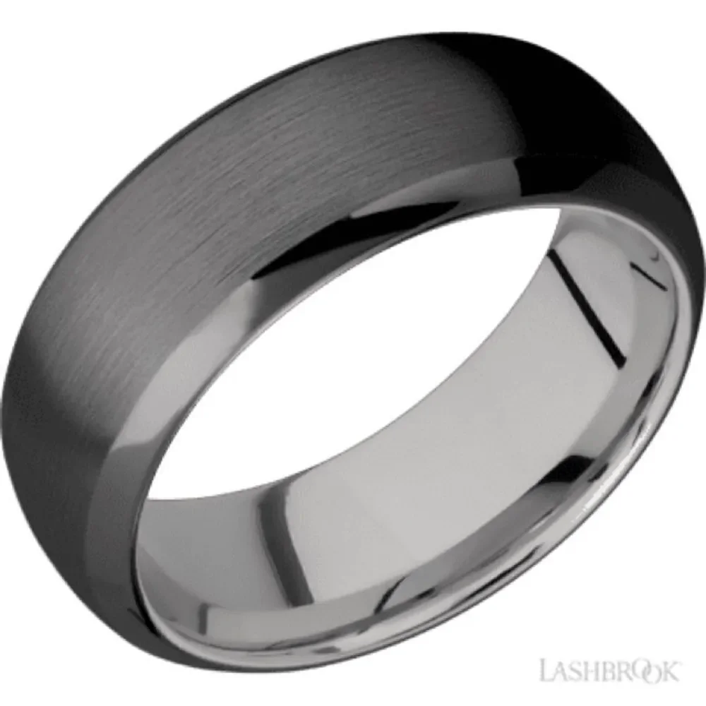 LASHBROOK DESIGNS Titanium Zirconium Wedding Band